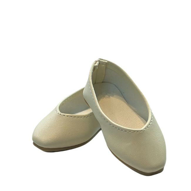 A Girl for All Time Classic Cream Slip on Shoes for 16 inch dolls