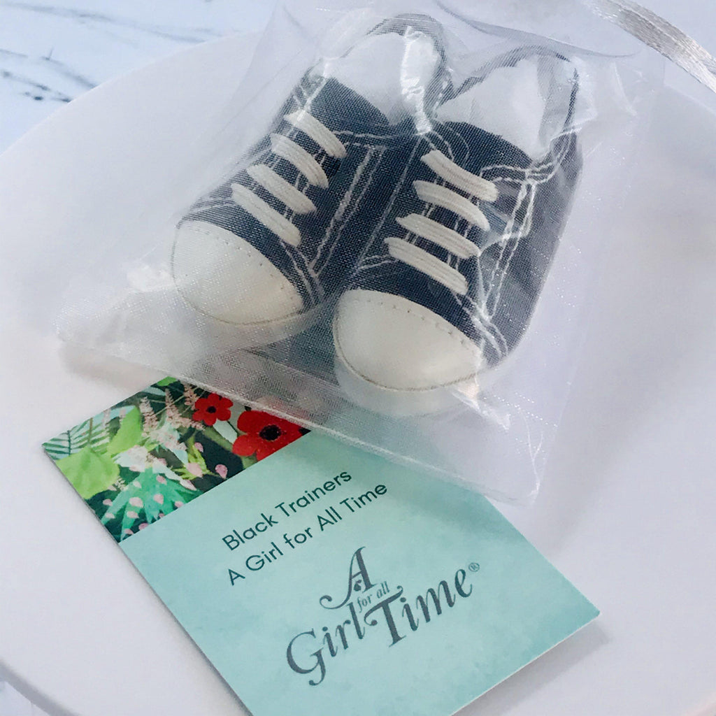 A Girl for All Time: Black Sneakers for 16 inch British dolls